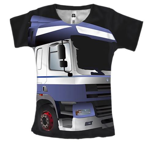 Женская 3D футболка с кабиной грузовика