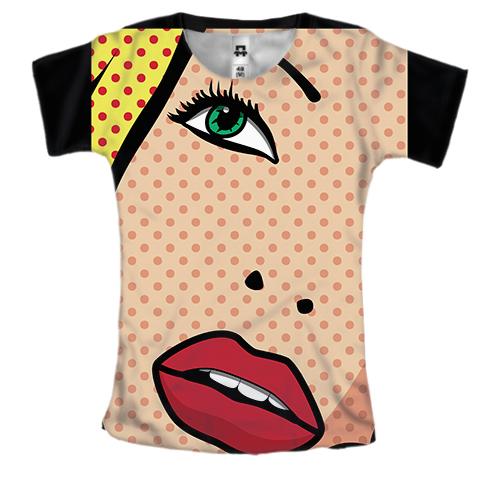 Жіноча 3D футболка Girl Pop Art
