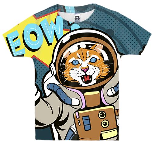Дитяча 3D футболка з космічним котом