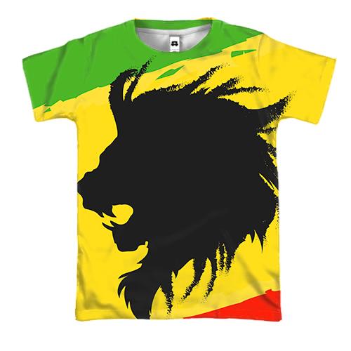 3D футболка с силуэтом льва