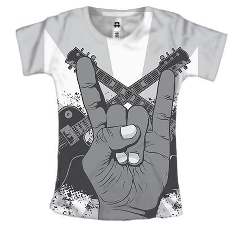 Женская 3D футболка Rock Hand