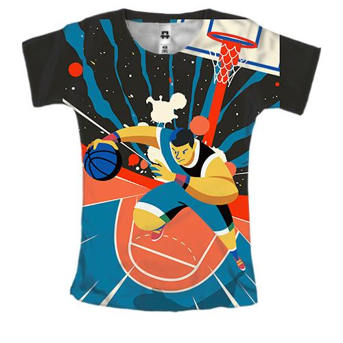 Женская 3D футболка Basketball player Art