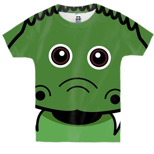 Дитяча 3D футболка з милим крокодилом