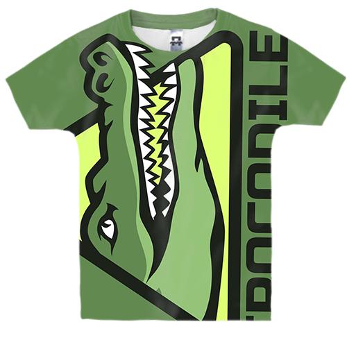 Дитяча 3D футболка з вертикальним крокодилом (2)