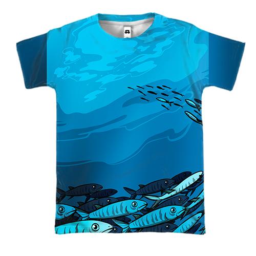 3D футболка Морское Дно с рыбками