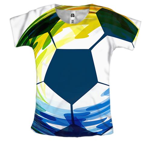 Женская 3D футболка Football Watercolor Art