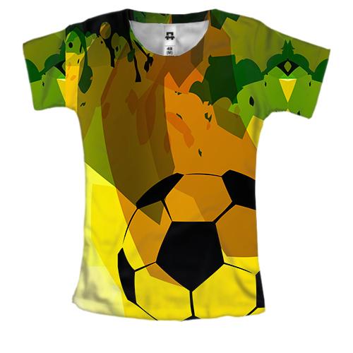 Женская 3D футболка Football Yellow