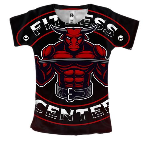 Женская 3D футболка Bull Fitness Center