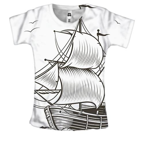 Женская 3D футболка Ship Graphics