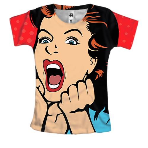 Женская 3D футболка Screaming Pop Art
