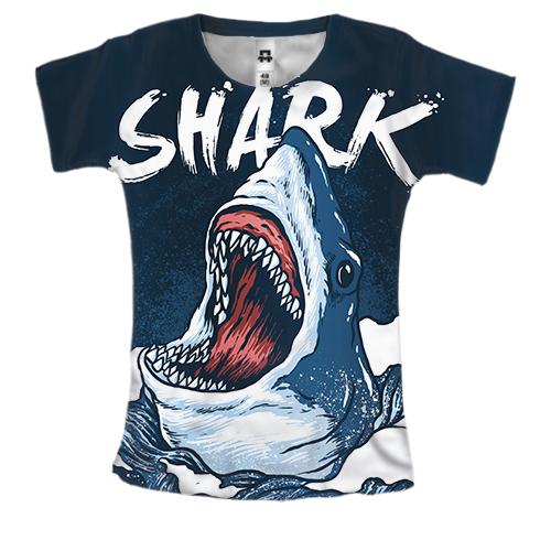 Женская 3D футболка Shark