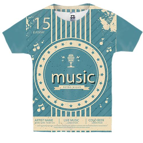 Детская 3D футболка music guitar