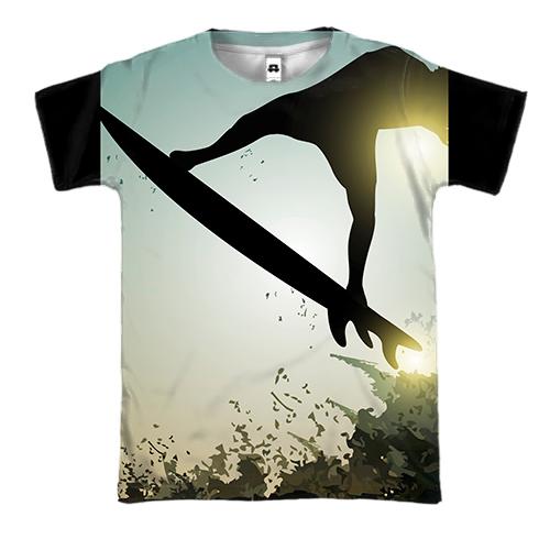 3D футболка Surfer Silhouette