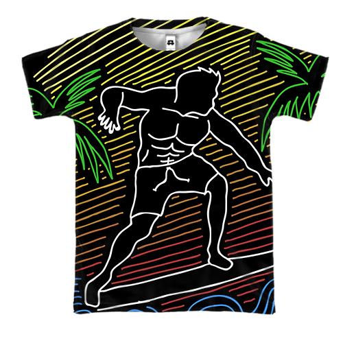 3D футболка Surfer Line art