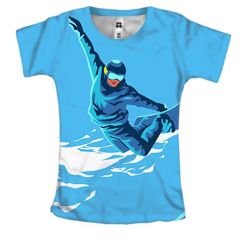 Жіноча 3D футболка Snowskater is Jumping