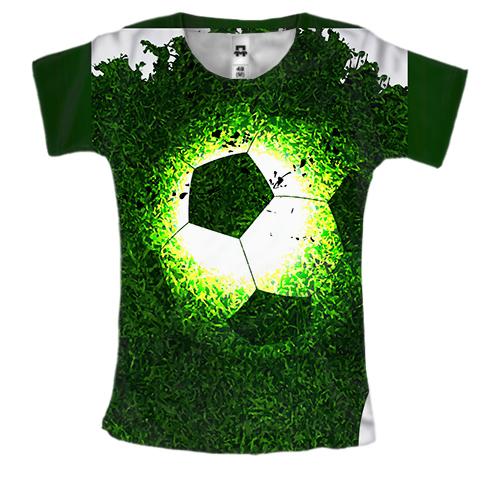 Жіноча 3D футболка Football Grass Head