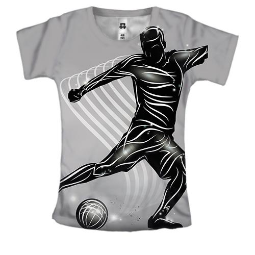 Жіноча 3D футболка Футболіст Арт-графіка