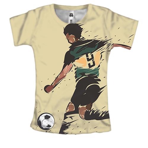 Жіноча 3D футболка Football player Art