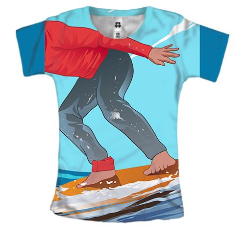 Жіноча 3D футболка Board Surfer