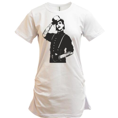 Подовжена футболка Marilyn Manson
