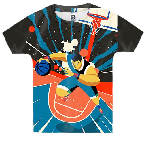 Детская 3D футболка Basketball player Art