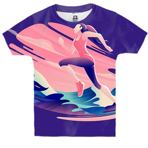 Дитяча 3D футболка Running Girl Art