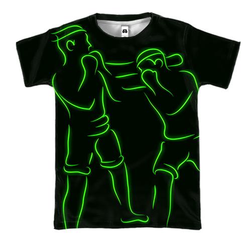 3D футболка Boxers Green line