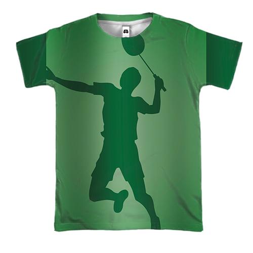 3D футболка Tennis player Silhouette