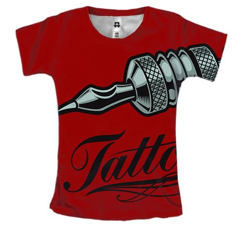 Жіноча 3D футболка Tattoo machine Red