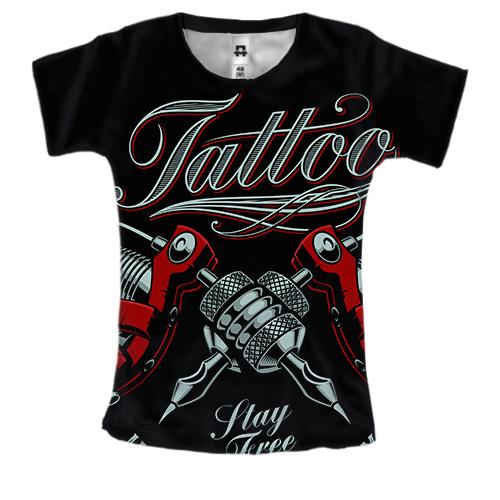 Женская 3D футболка Tattoo machines