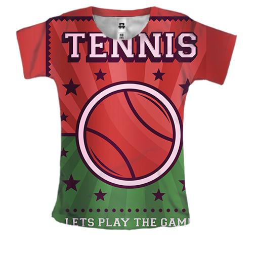 Жіноча 3D футболка Tennis Let's play the Game