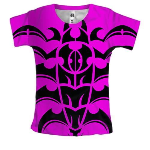 Женская 3D футболка Tattoo patterns