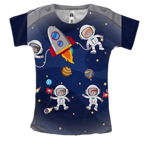 Женская 3D футболка Kids Astronauts