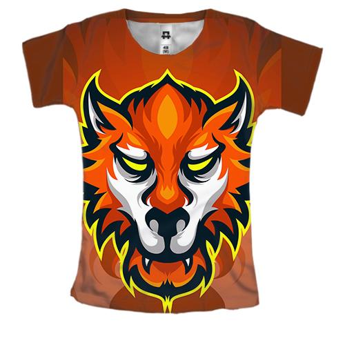 Женская 3D футболка Red Wolf Art