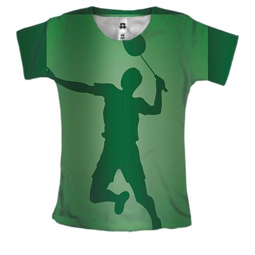 Жіноча 3D футболка Tennis player Silhouette