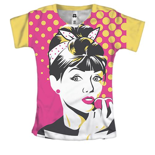 Жіноча 3D футболка Lovely girl Pop art