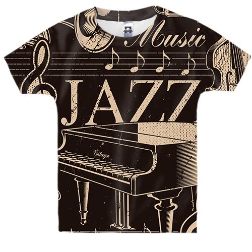 Детская 3D футболка Jazz Music Instruments