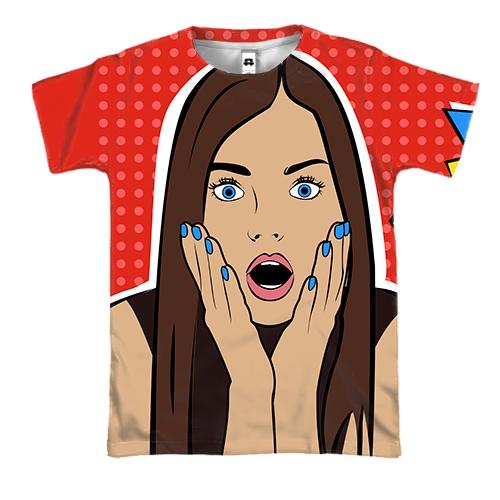 3D футболка Pop Art Girl Wow!