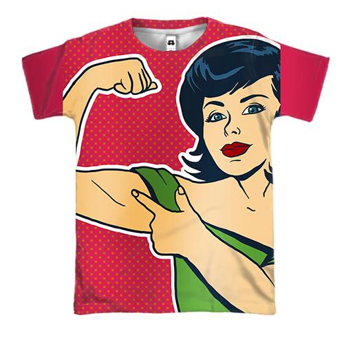 3D футболка Strong girl Pop art