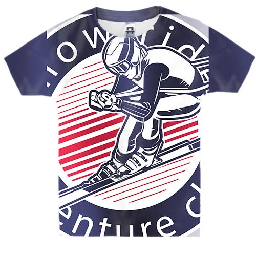 Дитяча 3D футболка Skier Emblem