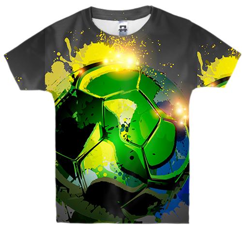 Детская 3D футболка Green Football Art