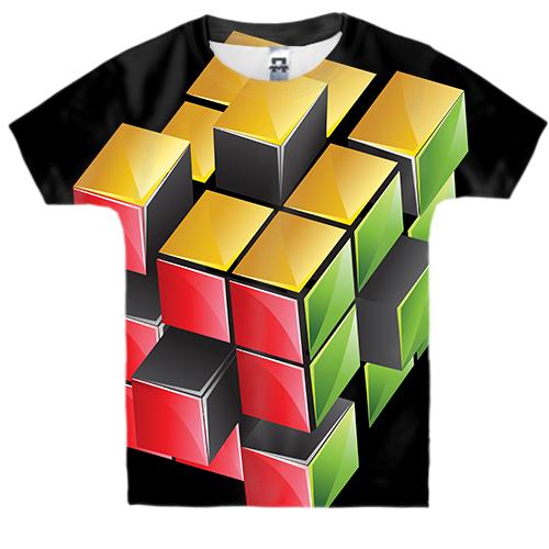 Детская 3D футболка с кубиком Рубика 2