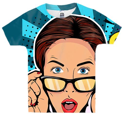 Дитяча 3D футболка Pop Art Girl OMG