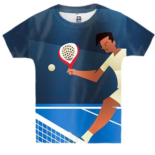 Дитяча 3D футболка з тенісистом на корті