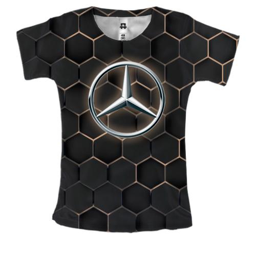 Жіноча 3D футболка Mercedes-Benz Logo