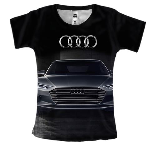 Женская 3D футболка Audi Black