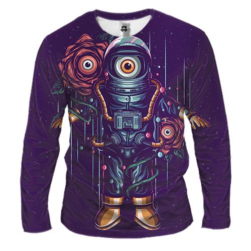 Мужской 3D лонгслив со скафандром и глазом