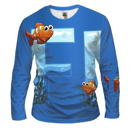 Чоловічий 3D лонгслів Fish