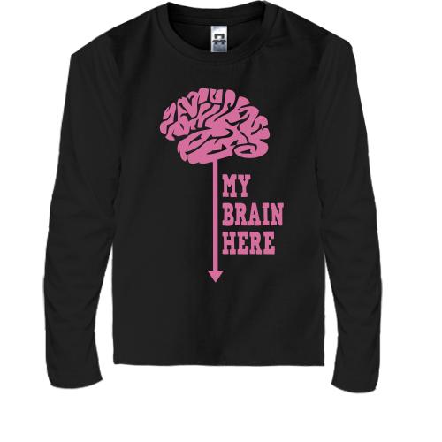 Детский лонгслив My brain here