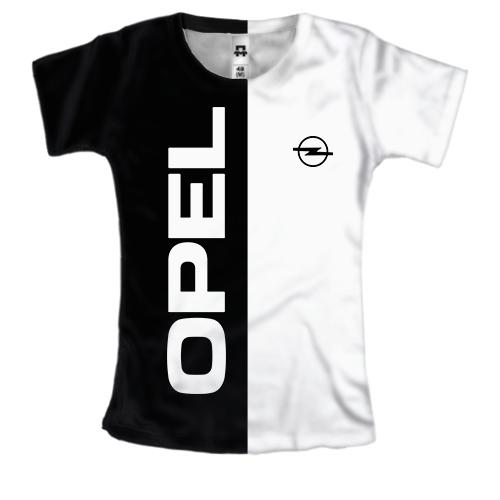 Женская 3D футболка Opel logo (Black and White)